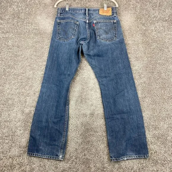 Levi's 514 Slim Straight Denim Jeans Men's Size W31xL30 Blue 5-Pocket Distressed - Picture 5 of 11